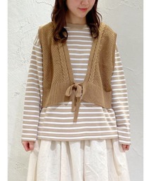 Samansa Mos2 | ケーブルカノコニットビスチェ(ニット/セーター)