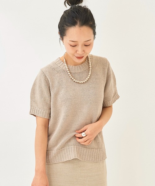 plage（プラージュ）の「Linenハーフスリーブニット◇（ニット