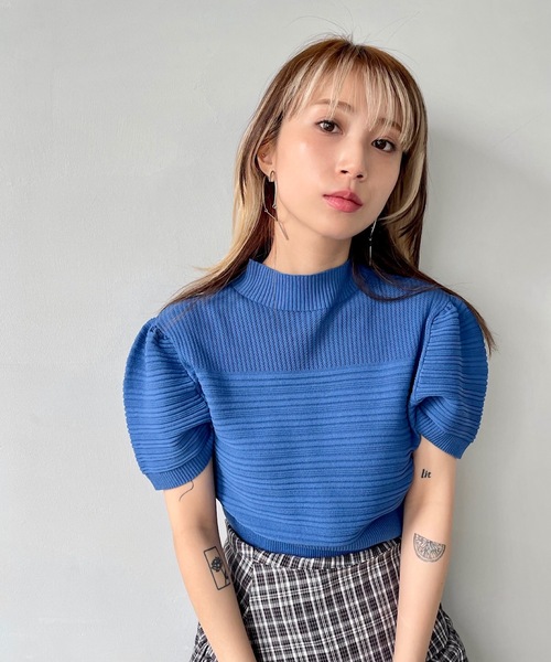 SANSeLF（サンセルフ）の「ランダムリブトップス　sanw22s039【SANSeLF】（その他トップス・レディース・ホワイト/ブラック/ミント/マスタード/ラベンダー/ピンク/ネイビー/ライトグリーン・FREE）」の5枚目の写真