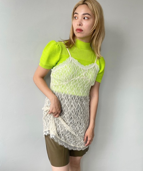 SANSeLF（サンセルフ）の「ランダムリブトップス　sanw22s039【SANSeLF】（その他トップス・レディース・ホワイト/ブラック/ミント/マスタード/ラベンダー/ピンク/ネイビー/ライトグリーン・FREE）」の14枚目の写真