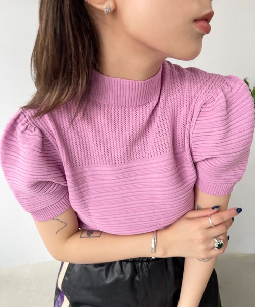 SANSeLF（サンセルフ）の「ランダムリブトップス　sanw22s039【SANSeLF】（その他トップス・レディース・ホワイト/ブラック/ミント/マスタード/ラベンダー/ピンク/ネイビー/ライトグリーン・FREE）」の17枚目の写真