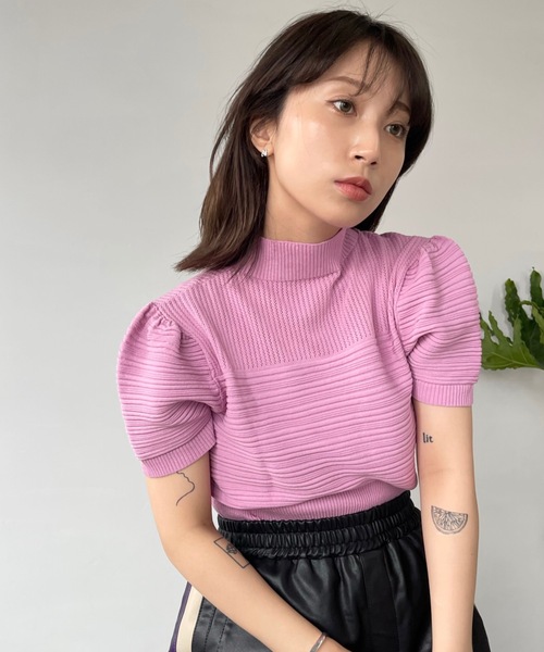 SANSeLF（サンセルフ）の「ランダムリブトップス　sanw22s039【SANSeLF】（その他トップス・レディース・ホワイト/ブラック/ミント/マスタード/ラベンダー/ピンク/ネイビー/ライトグリーン・FREE）」の19枚目の写真