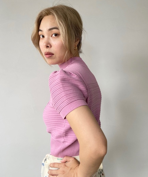 SANSeLF（サンセルフ）の「ランダムリブトップス　sanw22s039【SANSeLF】（その他トップス・レディース・ホワイト/ブラック/ミント/マスタード/ラベンダー/ピンク/ネイビー/ライトグリーン・FREE）」の12枚目の写真