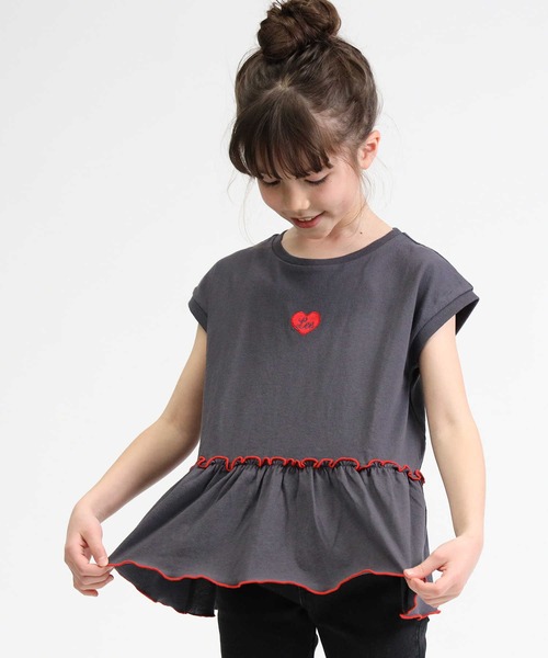 Lee（リー）の「【Lee】裾フリルＴシャツ（Tシャツ/カットソー・キッズ・ブラック・105/130/160/150/120/140）」の8枚目の写真