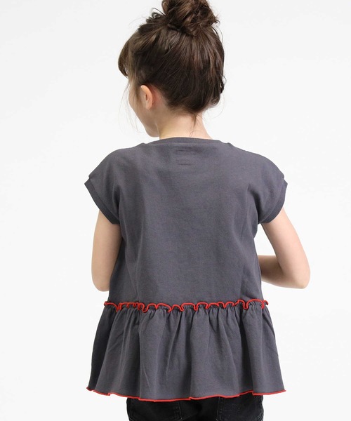 Lee（リー）の「【Lee】裾フリルＴシャツ（Tシャツ/カットソー・キッズ・ブラック・105/130/160/150/120/140）」の7枚目の写真