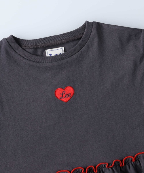 Lee（リー）の「【Lee】裾フリルＴシャツ（Tシャツ/カットソー・キッズ・ブラック・105/130/160/150/120/140）」の4枚目の写真