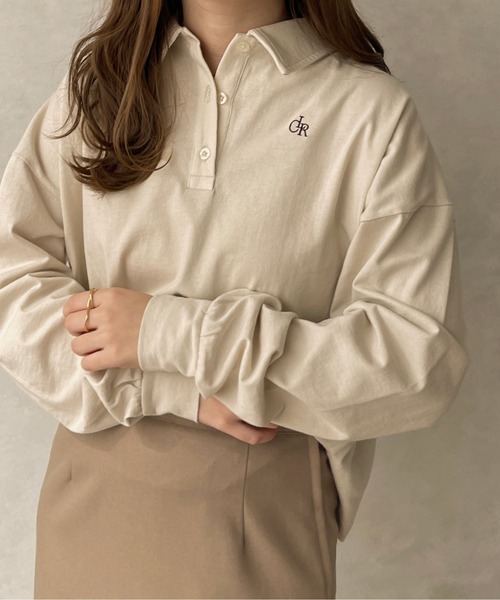 apres jour clair（アプレジュールクレア）の「【apres jour clair】クレアロゴポロシャツ【ZOZOTOWN限定アイテム】（ポロシャツ・レディース・アイボリー/キャメル/ベージュ・フリー/X-LARGE）」の5枚目の写真