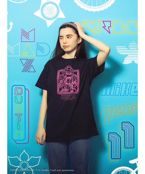 Green　Parks（グリーンパークス）の「■STRANGER THINGS イラストT（Tシャツ/カットソー・レディース・ブラック・FREE）」の15枚目の写真