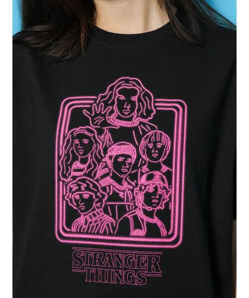 Green　Parks（グリーンパークス）の「■STRANGER THINGS イラストT（Tシャツ/カットソー・レディース・ブラック・FREE）」の22枚目の写真