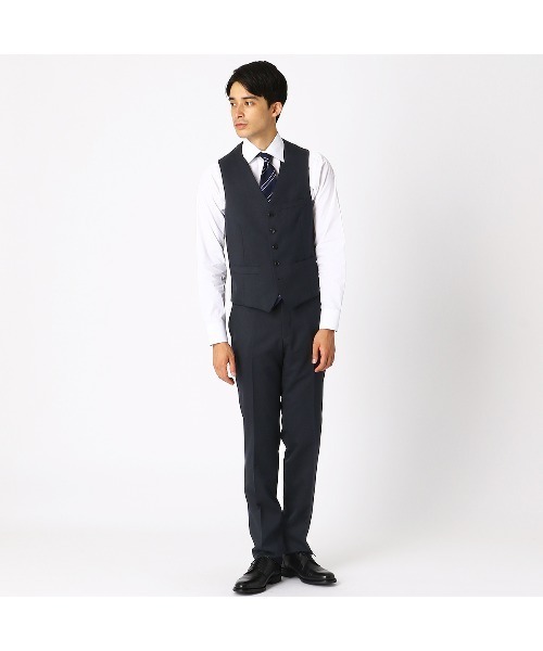 COMME CA ISM(コムサイズム)の「【入荷禁止】【セットアップ対応】ウールギャバ スーツジレ(スーツベスト・メンズ・ネイビー/ブラック・XL/L/M/S)」の3枚目の写真