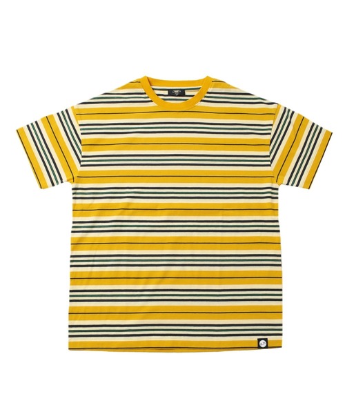 GLAZOS（グラソス）の「天竺・ドロップショルダーマルチボーダー半袖Ｔシャツ（Tシャツ/カットソー・キッズ・イエロー/グリーン/キナリ・130cm/140cm/150cm/160cm/170cm）」の8枚目の写真