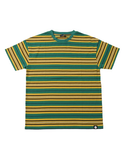 GLAZOS（グラソス）の「天竺・ドロップショルダーマルチボーダー半袖Ｔシャツ（Tシャツ/カットソー・キッズ・イエロー/グリーン/キナリ・130cm/140cm/150cm/160cm/170cm）」の9枚目の写真