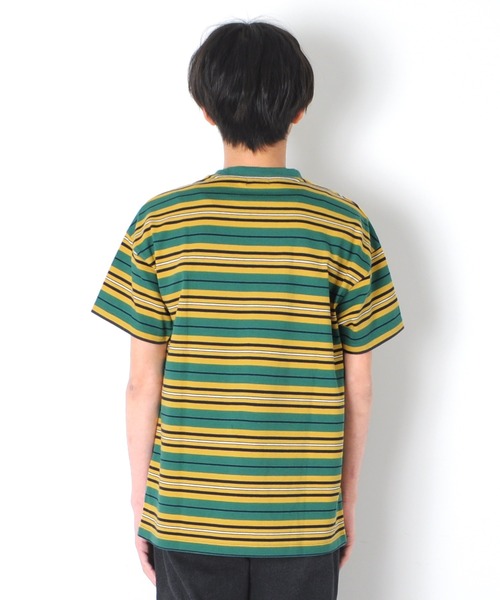 GLAZOS（グラソス）の「天竺・ドロップショルダーマルチボーダー半袖Ｔシャツ（Tシャツ/カットソー・キッズ・イエロー/グリーン/キナリ・130cm/140cm/150cm/160cm/170cm）」の13枚目の写真