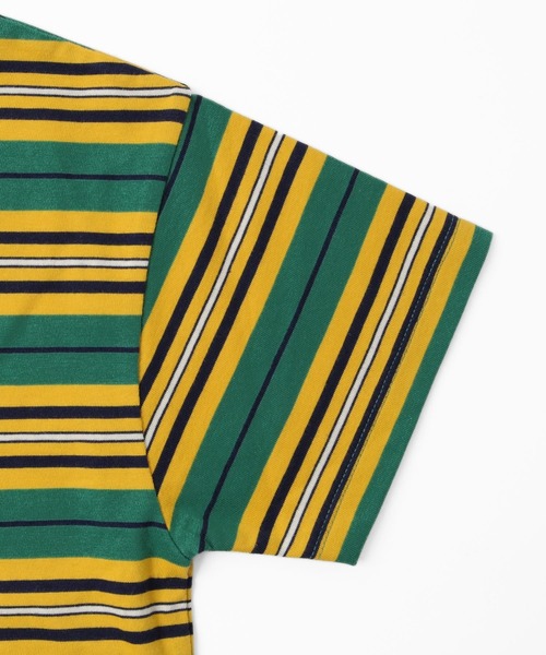 GLAZOS（グラソス）の「天竺・ドロップショルダーマルチボーダー半袖Ｔシャツ（Tシャツ/カットソー・キッズ・イエロー/グリーン/キナリ・130cm/140cm/150cm/160cm/170cm）」の15枚目の写真