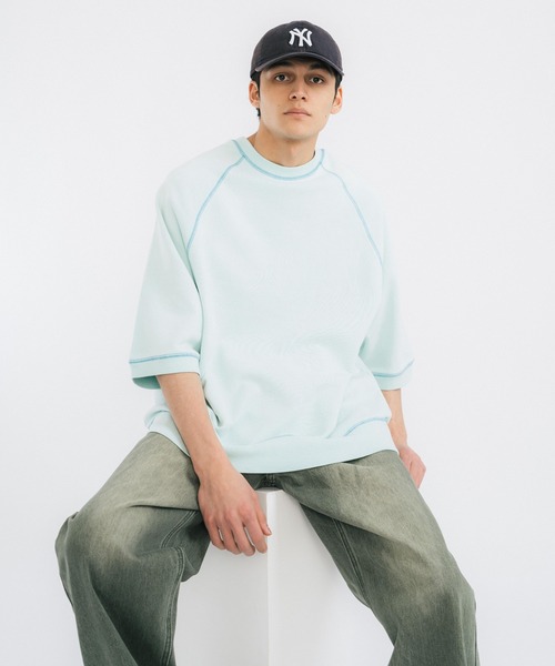 Ressaca（レサーカ）の「オーバーサイズ クルーネックルーズスウェット ビッグシルエット（スウェット・メンズ・ブラック/ブルー/ナチュラル/オレンジ・M/L）」の4枚目の写真