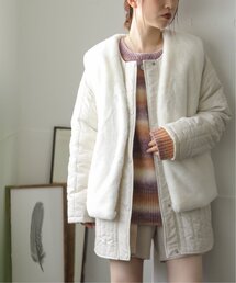 RAY CASSIN | エコファーベスト×ノーカラー縦キルトブルゾンSET(ブルゾン)