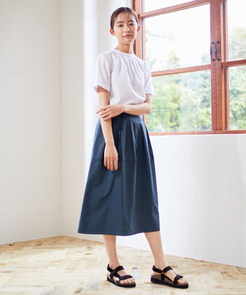 J.PRESS（ジェイプレス）の「【WEB限定カラーあり・洗える】ライトタフタ フレアー スカート（スカート・レディース・ダークグリーン系/ネイビー系/オレンジ系・11/9/7）」の16枚目の写真