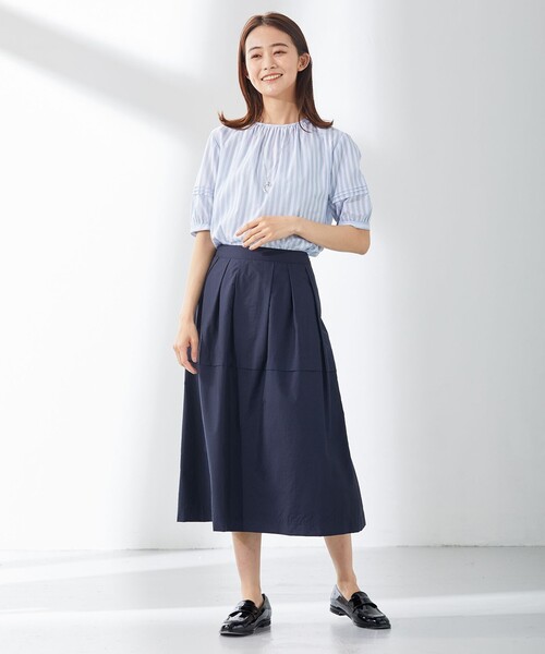J.PRESS（ジェイプレス）の「【WEB限定カラーあり・洗える】ライトタフタ フレアー スカート（スカート・レディース・ダークグリーン系/ネイビー系/オレンジ系・11/9/7）」の22枚目の写真