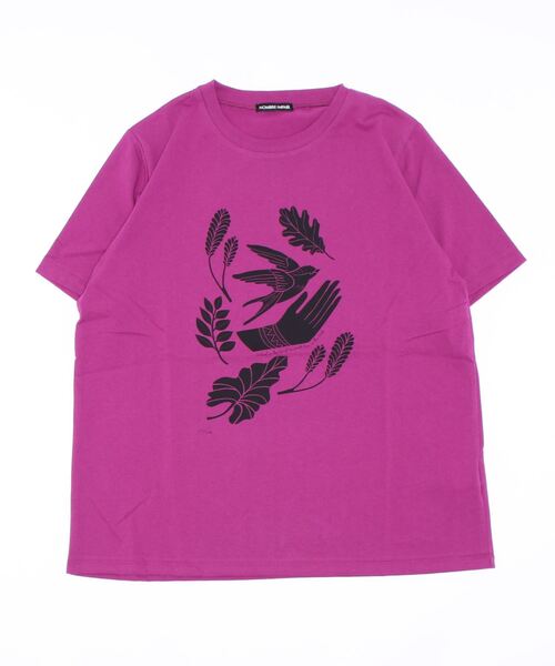 NOMBRE IMPAIR(ノンブルアンペール)の「版画風PT 半袖TEE(Tシャツ/カットソー・レディース・ホワイト/カーキ/ボルドー・FREE)」の7枚目の写真