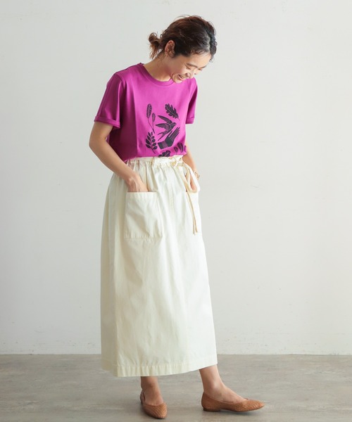 NOMBRE IMPAIR(ノンブルアンペール)の「版画風PT 半袖TEE(Tシャツ/カットソー・レディース・ホワイト/カーキ/ボルドー・FREE)」の16枚目の写真