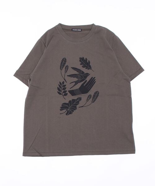 NOMBRE IMPAIR(ノンブルアンペール)の「版画風PT 半袖TEE(Tシャツ/カットソー・レディース・ホワイト/カーキ/ボルドー・FREE)」の6枚目の写真