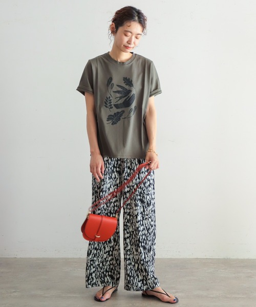 NOMBRE IMPAIR(ノンブルアンペール)の「版画風PT 半袖TEE(Tシャツ/カットソー・レディース・ホワイト/カーキ/ボルドー・FREE)」の20枚目の写真