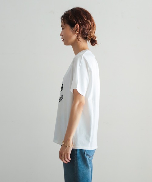 NOMBRE IMPAIR(ノンブルアンペール)の「版画風PT 半袖TEE(Tシャツ/カットソー・レディース・ホワイト/カーキ/ボルドー・FREE)」の9枚目の写真