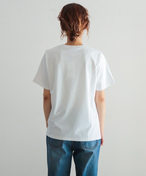 NOMBRE IMPAIR(ノンブルアンペール)の「版画風PT 半袖TEE(Tシャツ/カットソー・レディース・ホワイト/カーキ/ボルドー・FREE)」の8枚目の写真