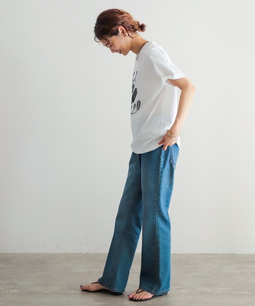 NOMBRE IMPAIR(ノンブルアンペール)の「版画風PT 半袖TEE(Tシャツ/カットソー・レディース・ホワイト/カーキ/ボルドー・FREE)」の13枚目の写真