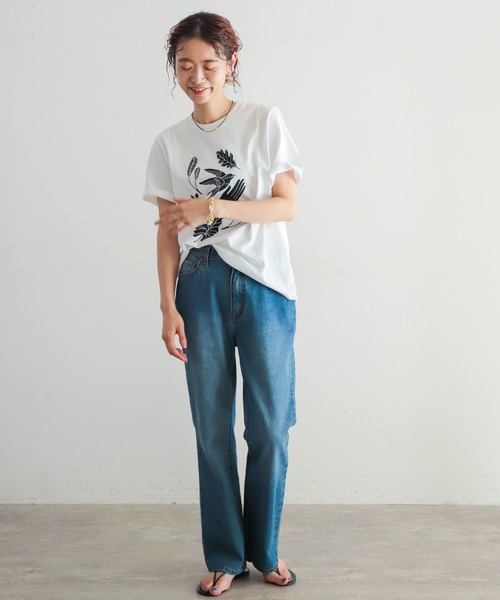 NOMBRE IMPAIR(ノンブルアンペール)の「版画風PT 半袖TEE(Tシャツ/カットソー・レディース・ホワイト/カーキ/ボルドー・FREE)」の11枚目の写真