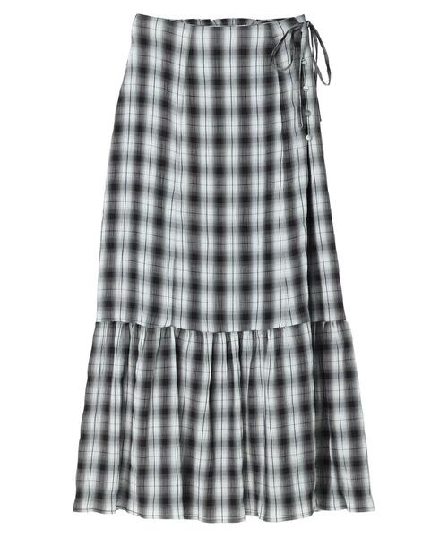 KBF（ケイビーエフ）の「KBF.チェック柄ティアードスカート（スカート・レディース・ブラック/ベージュ・FREE）」の16枚目の写真