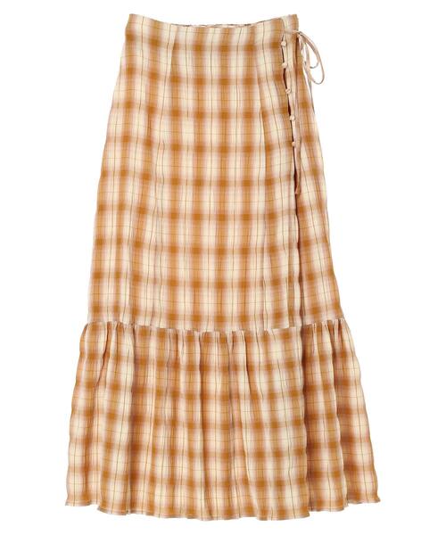 KBF（ケイビーエフ）の「KBF.チェック柄ティアードスカート（スカート・レディース・ブラック/ベージュ・FREE）」の9枚目の写真