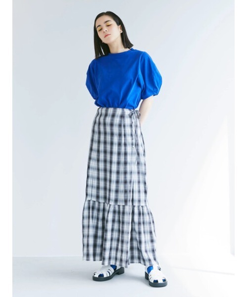 KBF（ケイビーエフ）の「KBF.チェック柄ティアードスカート（スカート・レディース・ブラック/ベージュ・FREE）」の18枚目の写真