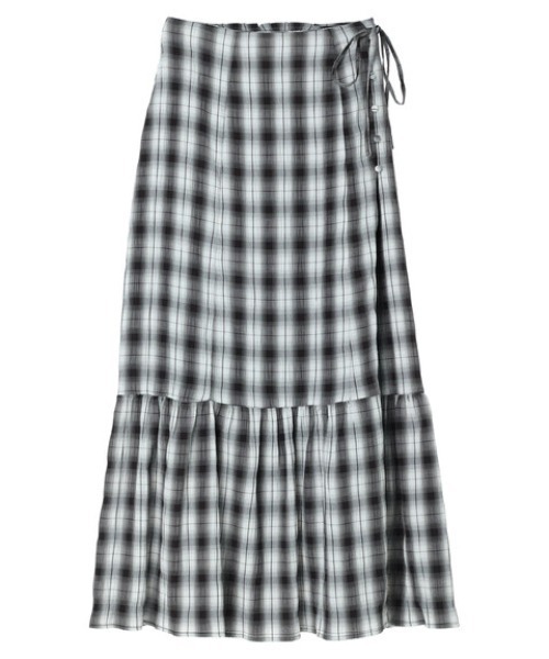 KBF（ケイビーエフ）の「KBF.チェック柄ティアードスカート（スカート・レディース・ブラック/ベージュ・FREE）」の6枚目の写真