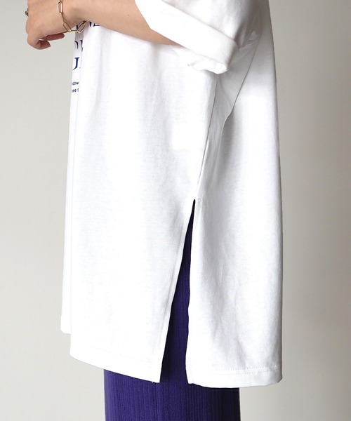 Riberry（リベリー）の「シルケット風天竺ロゴプリントT（Tシャツ/カットソー・レディース・パープル/ホワイト×ブラック/ホワイト×パープル/スミクロ・MEDIUM）」の17枚目の写真