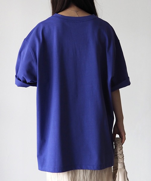 Riberry（リベリー）の「シルケット風天竺ロゴプリントT（Tシャツ/カットソー・レディース・パープル/ホワイト×ブラック/ホワイト×パープル/スミクロ・MEDIUM）」の22枚目の写真