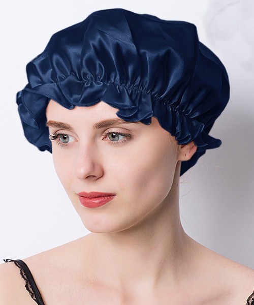 DAY CLOSET（デイ クローゼット）の「レディース 艶めくシルクのヘアナイトキャップ（キャップ・レディース・ベージュ/ブラウン/ライトグレー/ラベンダー/ブラック/ゴールド/ネイビー/サーモンピンク/ピンクベージュ・L/M）」の6枚目の写真