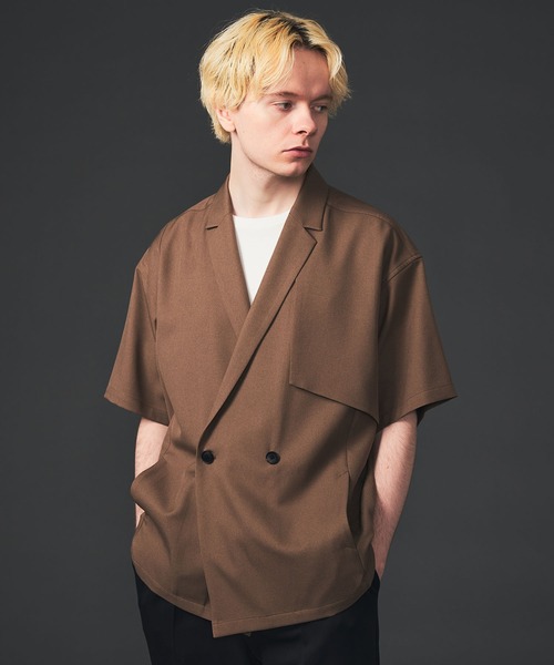 CITY TOKYO（シティトウキョウ）の「Reflax ファンクションダブルジャケット（テーラードジャケット・メンズ・ライトグレー/ブラウン/グレイッシュベージュ・1/2）」の10枚目の写真