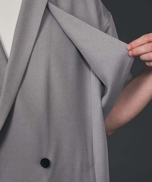 CITY TOKYO（シティトウキョウ）の「Reflax ファンクションダブルジャケット（テーラードジャケット・メンズ・ライトグレー/ブラウン/グレイッシュベージュ・1/2）」の7枚目の写真