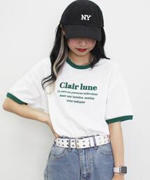 ふくれ刺繍リンガーTシャツ