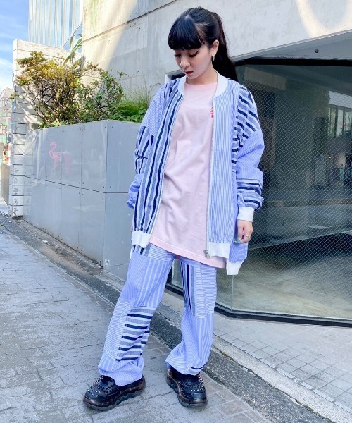 Candy Stripper（キャンディストリッパー）の「CND JUMBLE STRIPE パンツ（その他パンツ・レディース・ブラック/ブルー・2）」の3枚目の写真