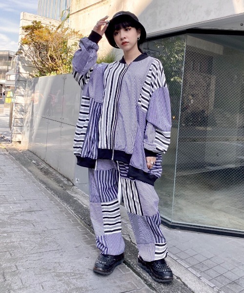 Candy Stripper（キャンディストリッパー）の「CND JUMBLE STRIPE パンツ（その他パンツ・レディース・ブラック/ブルー・2）」の7枚目の写真