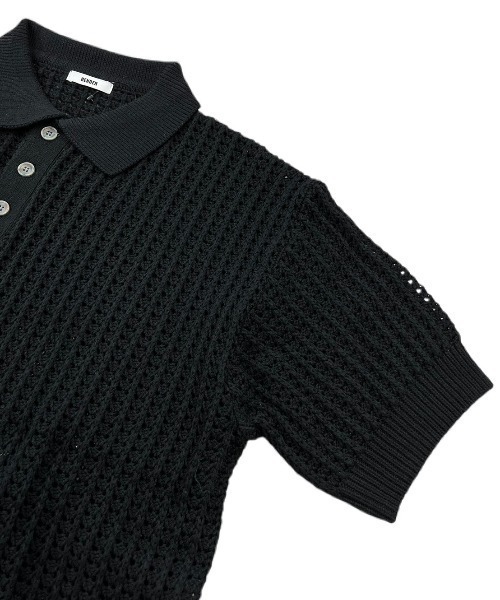 【Chikashitsu +/チカシツプラス】net summer polo/サマーニット ニットポロシャツ 半袖トップス 半袖ポロシャツ