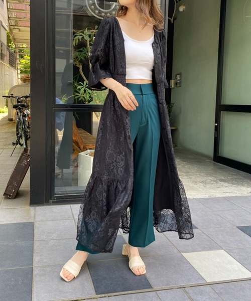 one after another NICE CLAUP（ワンアフターアナザーナイスクラップ）の「美脚シルエットカラーフレアパンツ（スラックス・レディース・ライトグレー/ブラウン/グリーン/ピンク・SMALL/MEDIUM）」の18枚目の写真