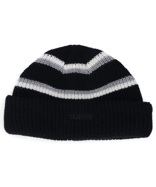 XLARGE（エクストララージ）の「STRIPED BEANIE（ニットキャップ/ビーニー・メンズ・ブラウン/ブラック/オリーブ・ONE SIZE）」の2枚目の写真