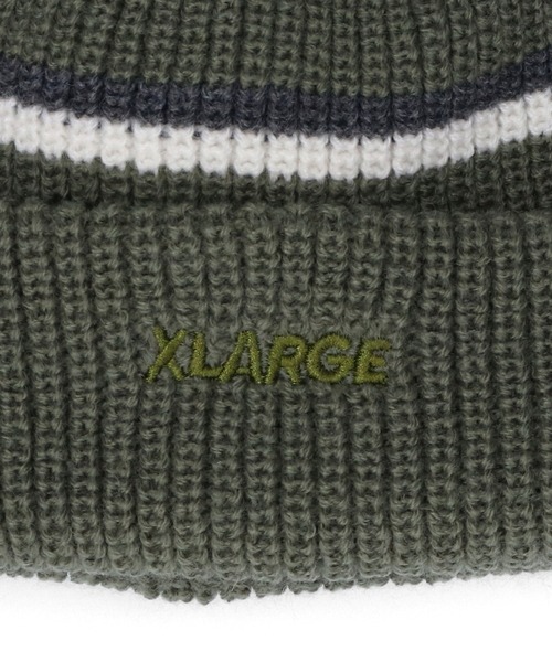 XLARGE（エクストララージ）の「STRIPED BEANIE（ニットキャップ/ビーニー・メンズ・ブラウン/ブラック/オリーブ・ONE SIZE）」の6枚目の写真