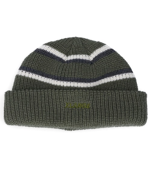 XLARGE（エクストララージ）の「STRIPED BEANIE（ニットキャップ/ビーニー・メンズ・ブラウン/ブラック/オリーブ・ONE SIZE）」の10枚目の写真