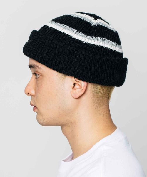 XLARGE（エクストララージ）の「STRIPED BEANIE（ニットキャップ/ビーニー・メンズ・ブラウン/ブラック/オリーブ・ONE SIZE）」の4枚目の写真