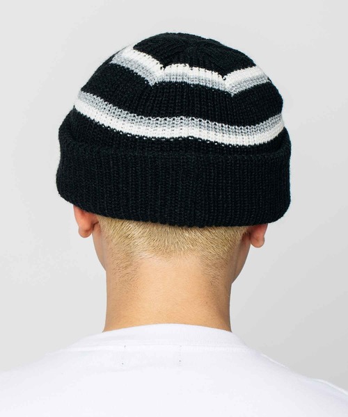 XLARGE（エクストララージ）の「STRIPED BEANIE（ニットキャップ/ビーニー・メンズ・ブラウン/ブラック/オリーブ・ONE SIZE）」の5枚目の写真
