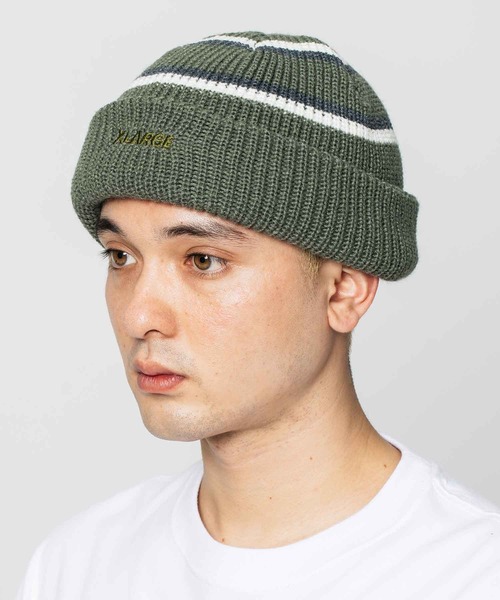 XLARGE（エクストララージ）の「STRIPED BEANIE（ニットキャップ/ビーニー・メンズ・ブラウン/ブラック/オリーブ・ONE SIZE）」の14枚目の写真